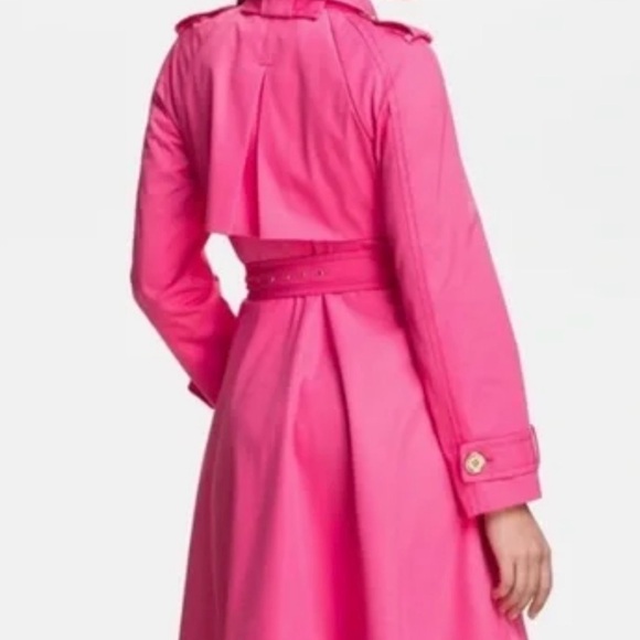 NWT Kate Spade Vibrant Pink Trench Coat - Picture 2 of 5